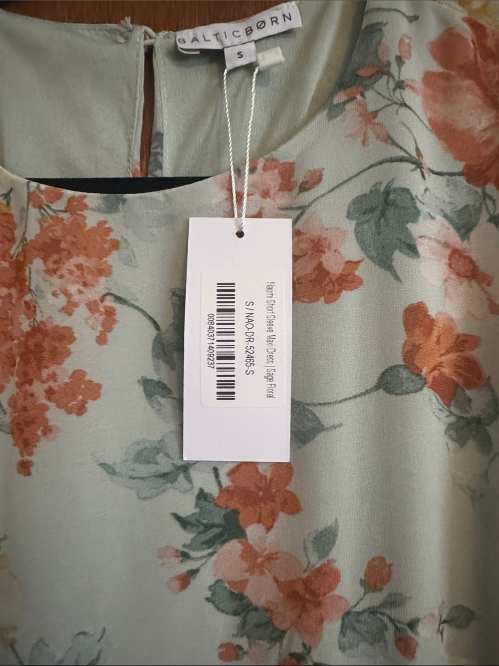 Baltic Born Sage Maxi Dress with Coral and Yellow Floral Print - Picture 4 of 4